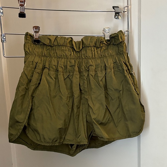 Free People Olive Green Athletic Shorts - Picture 1 of 2